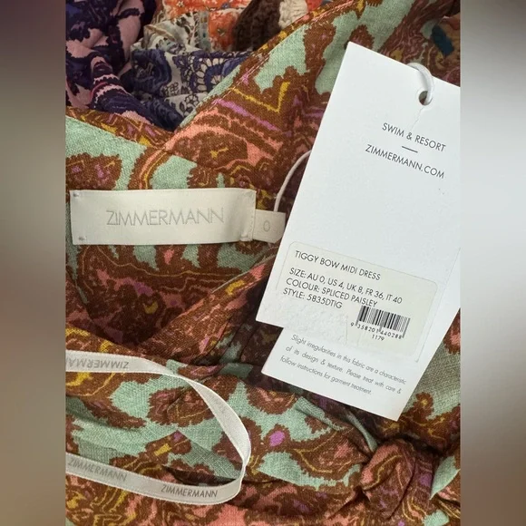 zimmermann tiggy bow midi dress Zimmermann